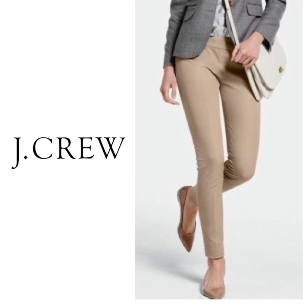J. CREW COLLECTION BRAND STRETCH FLAT FRONT SIDE ZIP MINNIE 7/8 ANKLE PANTS 0